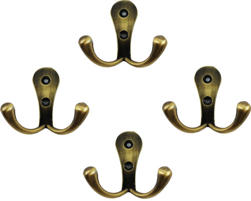 DOCOSS Pack Of 4 Antique 2 Pin Cloth Hooks Hook Pack of 4 DOCOSS Hooks