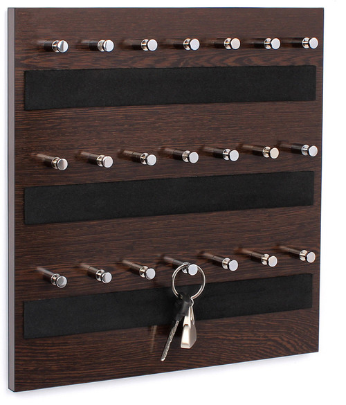 Bluewud Wall Mounted Box Skywood Wenge Big Wood Key Holder 21 Hooks, Brown Bluewud Key Holders