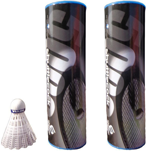 Nivia G 5000 1 DOZ Nylon Shuttle White Medium, 77, Pack of 12 Nivia Shuttles