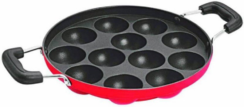 Omic Classic Range 12 Cavities Premium Appam Patra Paniarakkal Aluminium, Non stick Omic Pans