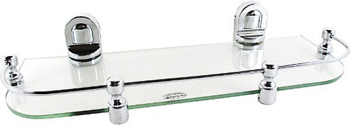 RoyaL Indian Craft Chrome Brackets 12 by 5 inch New Look Glass Wall Shelf Number of Shelves 1, Clear RoyaL Indian Craft Bathroom Racks