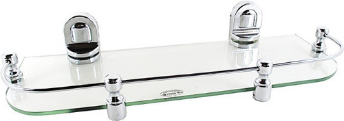 RoyaL Indian Craft Chrome Brackets 16 by 5 inch New Look Glass Wall Shelf Number of Shelves 1, Clear RoyaL Indian Craft Bathroom Racks