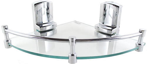 RoyaL Indian Craft Long Hard Chrome Brackets 12 by 12 inch Glass Wall Shelf Number of Shelves 1, Clear RoyaL Indian Craft Bathroom Racks