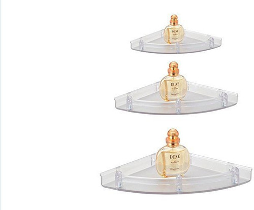AMAR Acrylic Wall Shelf Number of Shelves 3 AMAR Bathroom Racks