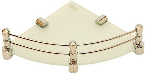 RoyaL Indian Craft Brass Bracket 10 Inch Full Frosted Glass Wall Shelf Number of Shelves 1, White RoyaL Indian Craft Bathroom Racks