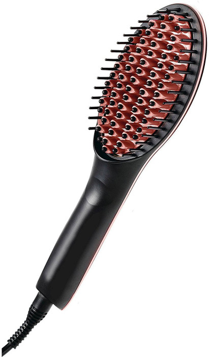 Wonder World ™ Electric Digital control antiscaled brush hair straightener comb with lcd display GoPro Look™ Type 008 Hair Styler Black Wonder World H