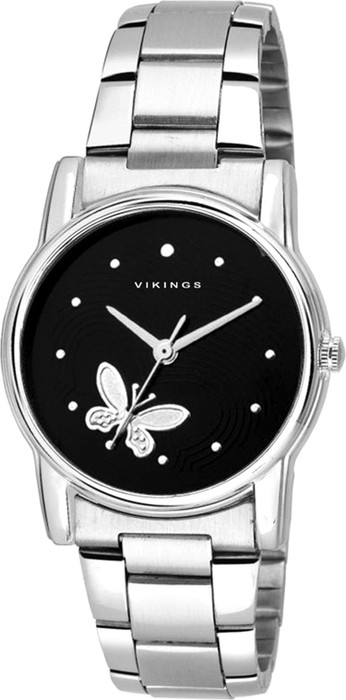 VIKINGS ladies VK LR 010 BLK CHN Analog Watch For Girls VIKINGS Wrist Watches