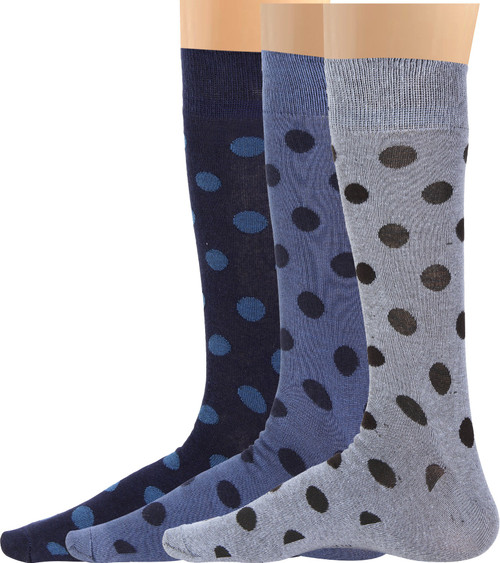 BLACKSMITH Men Polka Print Mid Calf/Crew Pack of 3 BLACKSMITH Men's and Women's Socks