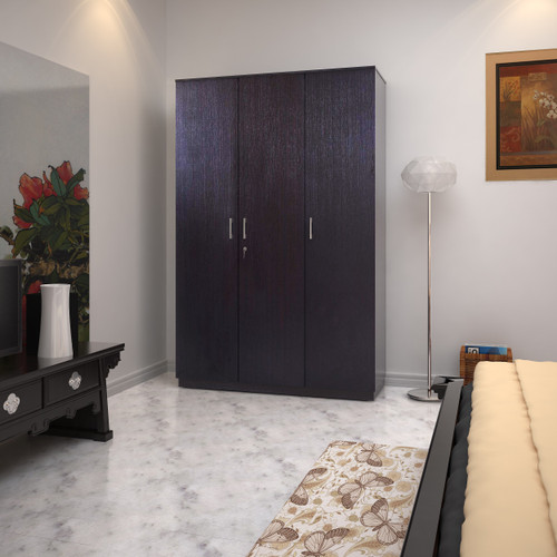 Hometown Prime 3 Door Wenge Engineered Wood Almirah Finish Color Wenge Hometown Wardrobes