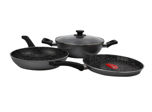 Pigeon Essentials Induction Bottom Cookware Set Aluminium, 3 Piece Pigeon Cookware Sets