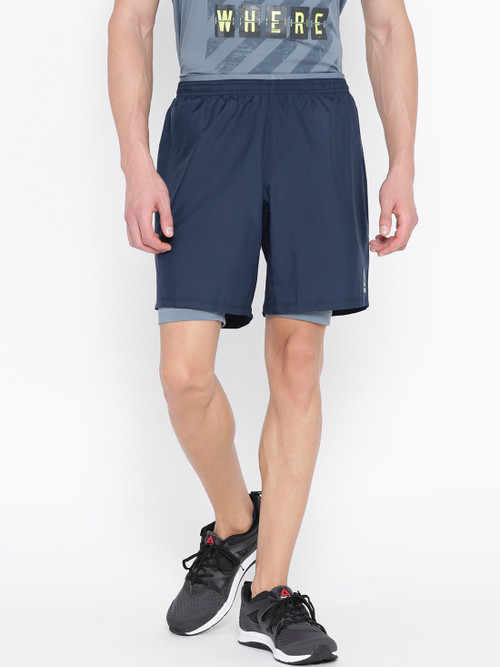 REEBOK Solid Men Dark Blue Sports Shorts REEBOK Men's Shorts