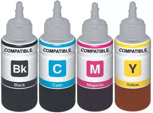 Dubaria Refill Ink Kit For Use In Canon PIXMA All in One Printer MG2570S Cyan, Magenta, Yellow Black 100 ML Each Bottle Black + Tri Color Combo