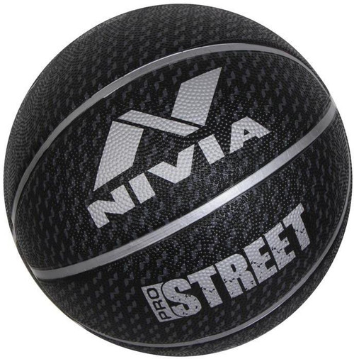 NIVIA Pro Street Basketball Size: 7 Pack of 1, Silver, Black NIVIA Basketballs