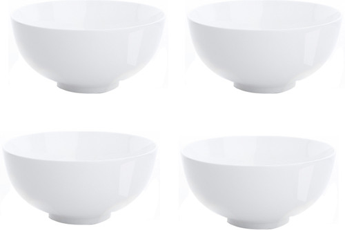 Megalite PREMIUM QUALITY MULTIPURPOSE SERVING PUDDING LEAK PROOF 4 PIECE BOWL SET Plastic Dessert Bowl White, Pack of 4 Megalite Bowls