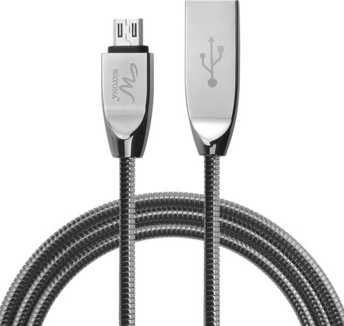 Wayona Metal Spring Micro USB Charging and Data Sync Cable 2.4 A 1 m Metal Braided spring design Reversible Micro USB Compatible with All Smartphones,