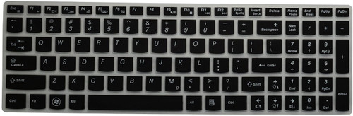 Saco Keyboard Protector Silicone Skin Cover for Lenovo Z51 70 80K60002IN 15.6 inch Laptop Black/Clear Laptop Keyboard Skin Black Saco Computer Perip