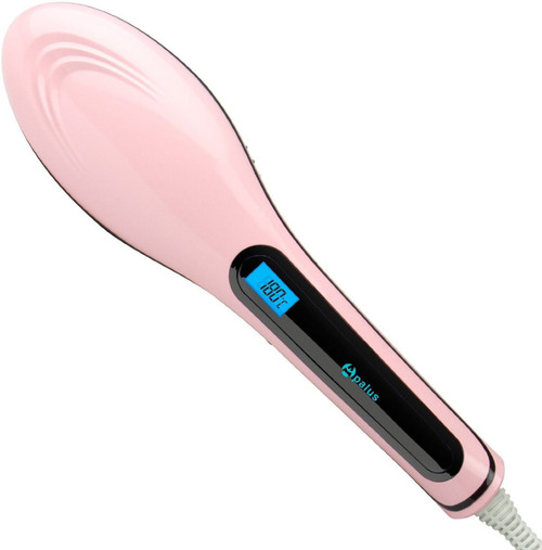 Wonder World ® Straight Ceramic Brush Hair Straightener Massage Pro™ Type 002 Hair Styler Pink Wonder World Hair Stylers
