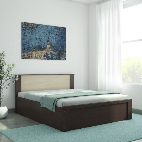 Valtos Engineered Wood King Box Bed Finish Color Wenge, Delivery Condition Knock Down Valtos Beds