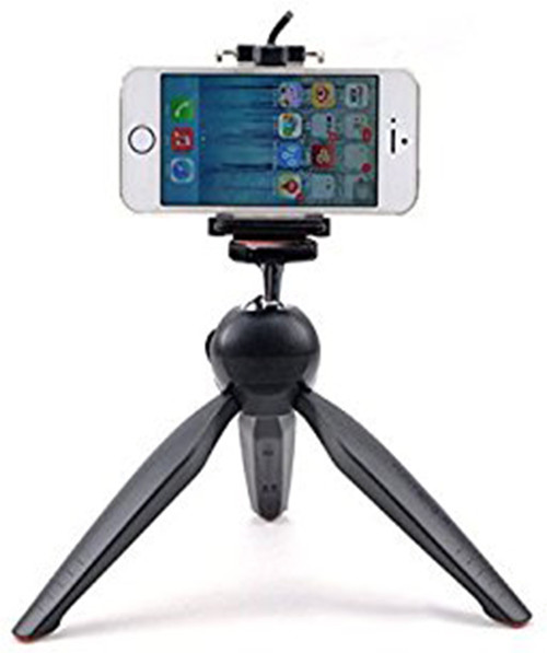 king shine YT 228 high quality universal Mount + Phone Holder Clip Desktop Self Tripod for Mobile Phones and Digital Camera Tripod Black, Supports Up