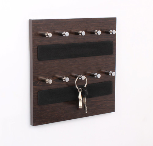 Bluewud Wall Mounted Box Skywood Wenge Small Wood Key Holder 10 Hooks, Brown Bluewud Key Holders