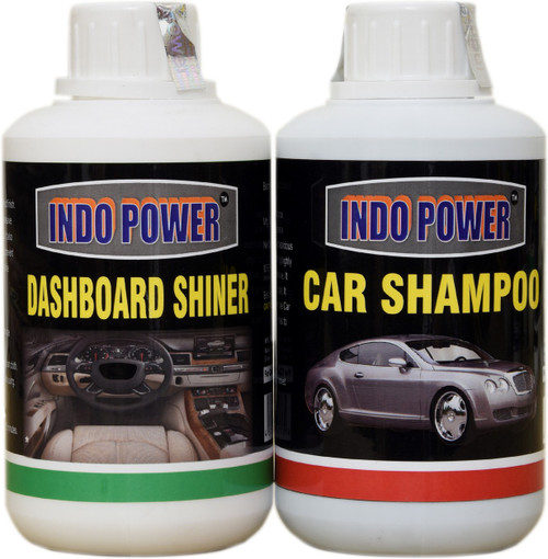 INDOPOWER CAR WASH SHAMPOO , DASHBOARD POLISH COMBO PACK Car Washing Liquid 500 ml INDOPOWER Vehicle Washing Liquid