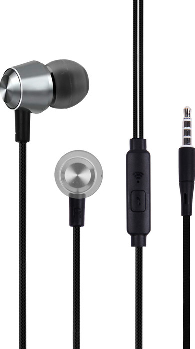 Flipkart SmartBuy Rich Bass Wired Metal Headset With Mic Gun Metal, In the Ear Flipkart SmartBuy Headphones