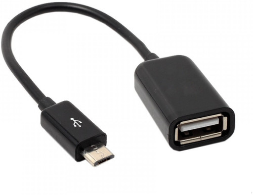 AW Universal Micro OTG Adapter Wire For Micromax A110Q Canvas 2 Plus 0.01 m Micro USB Cable Compatible with Smart Phones, Black, One Cable AW Mobile C