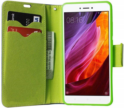 Groovy Flip Cover for Lenovo K6 Power Blue Groovy Plain Cases Covers