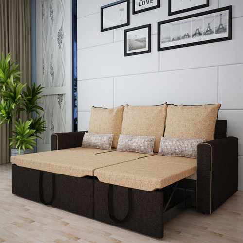 Sofame Ritz Double Solid Wood, Metal Sofa Bed Finish Color Beige Mechanism Type Pull Out Delivery Condition DIY Do It Yourself Sofame Sofa Beds