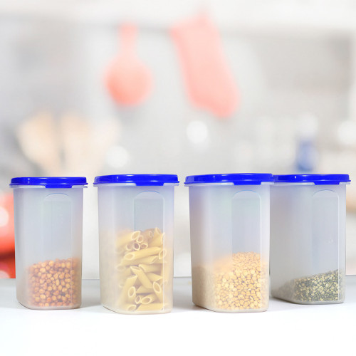TUPPERWARE OVAL #3 1700 ml Polypropylene Grocery Container Pack of 4, White TUPPERWARE Kitchen Containers