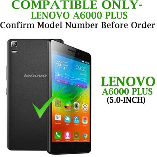 Groovy Flip Cover for Lenovo A6000 Plus Black Groovy Plain Cases Covers
