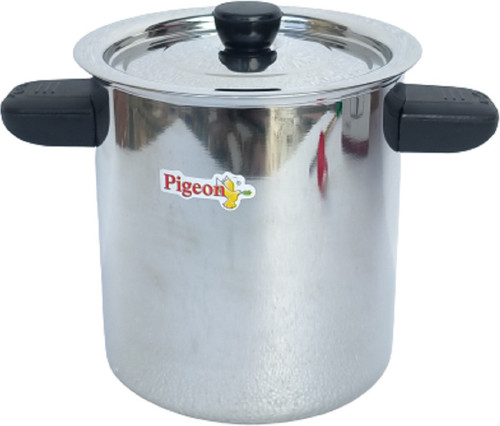Pigeon ELEGANT MILK BOILER Pot 26 cm diameter 2 L capacity with Lid Steel, Induction Bottom Pigeon Cookware Pots
