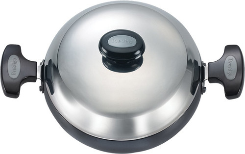 Prestige Lifetime Hard Anodised Kadhai 24 cm diameter with Lid 3 L capacity Hard Anodised, Non stick, Induction Bottom Prestige Woks Kadhais