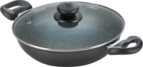 Prestige Omega Deluxe Granite Kadhai 26 cm diameter with Lid 3.25 L capacity Aluminium, Non stick, Induction Bottom Prestige Woks Kadhais