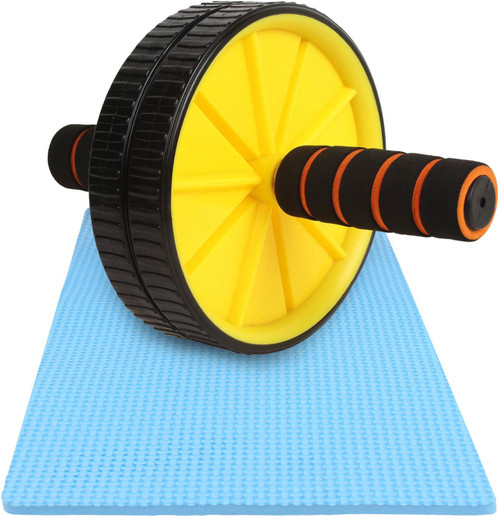 Strauss Double Exercise Wheel Yellow/Black Ab Exerciser Black, Yellow Strauss Ab Exercisers