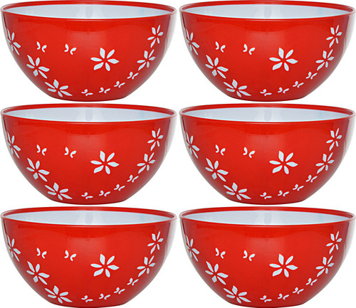 Cuttingedge Premium Microwaveable Polypropylene Vegetable Bowl Red, Pack of 6 Cuttingedge Bowls