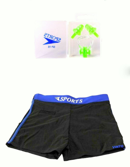 Vinto Special Combo 1 Male Free Size Costume,1 Ear Plug, 1 Nose Plug Swimming Kit Vinto Swimming Kits