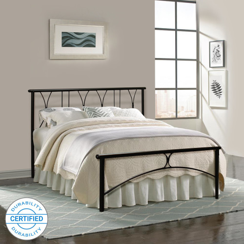 FurnitureKraft Washington Metal Queen Bed Finish Color Black FurnitureKraft Beds