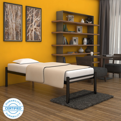 FurnitureKraft Osaka Metal Single Bed Finish Color Black, Delivery Condition Knock Down FurnitureKraft Beds