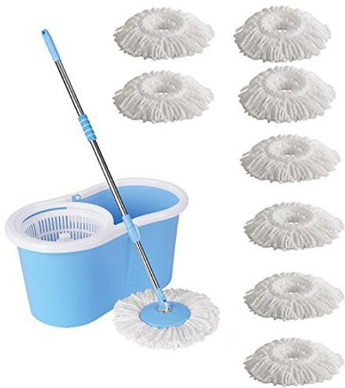 ECO SHOPEE ECO SHOPEE PVC SUPER MAGIC MOP WITH EIGHT MICROFIBER Product Colour may vary as availability Mop Set ECO SHOPEE Home Cleaning Sets