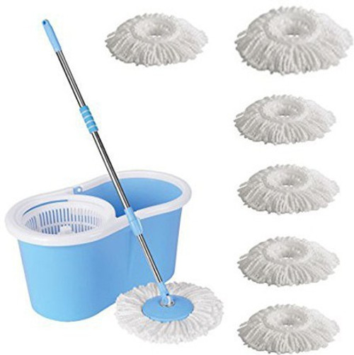 ECO SHOPEE ECO SHOPEE PVC SUPER MAGIC MOP WITH SIX MICROFIBER Product Colour may vary as availability Mop Set ECO SHOPEE Home Cleaning Sets