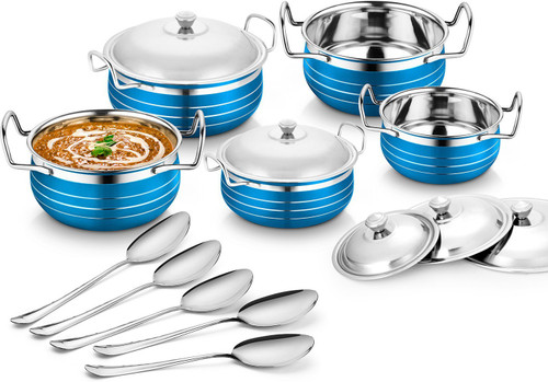 Classic Essential 5pcs coloured handi Induction Bottom Cookware Set Stainless Steel, 5 Piece Classic Essential Cookware Sets