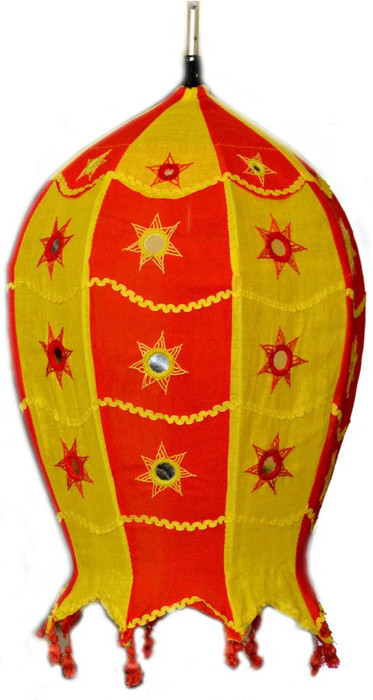 Art Godaam Handmade fabric Red Cotton Table Lantern 50 cm X 25 cm, Pack of 1 Art Godaam Lanterns