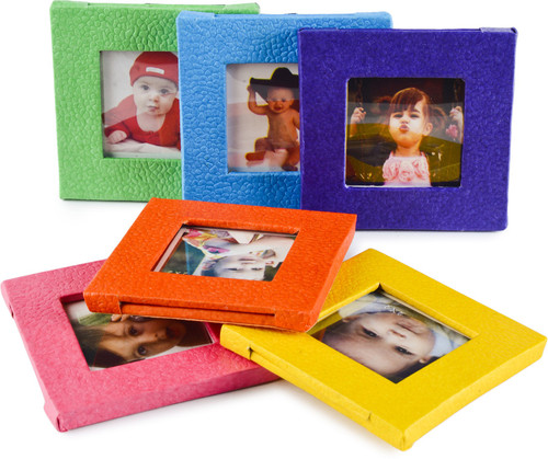 Ecoleatherette Photo Frame Fridge Magnet Pack of 6 Multicolor Ecoleatherette Magnets