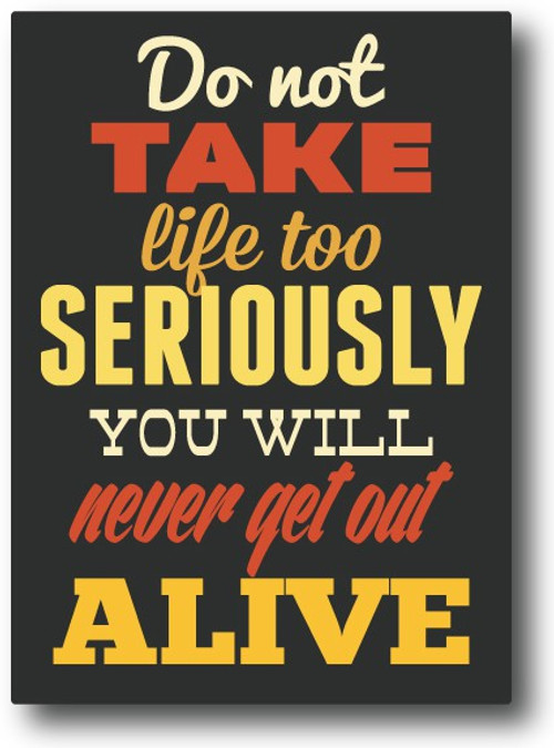Nourish Don't Take Life Too Seriously Fridge Magnet Pack of 1 Multicolor Nourish Magnets