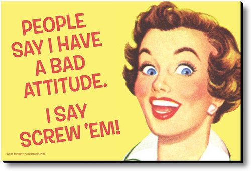 bCreative People Say I Have A Bad Attitude Fridge Magnet, Door Magnet Pack of 1 Multicolor bCreative Magnets