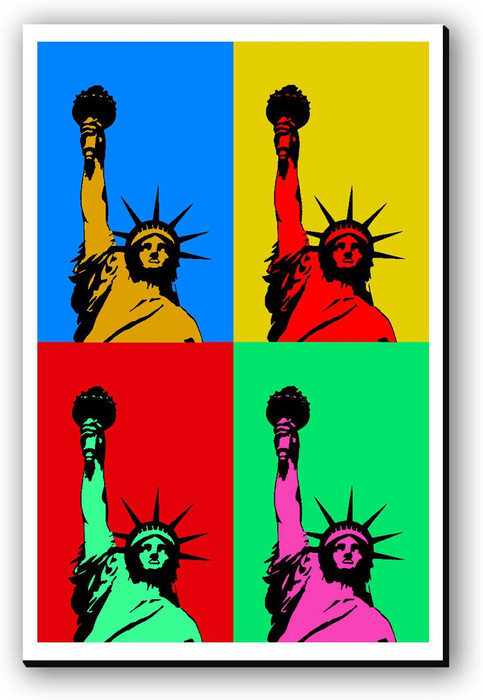Seven Rays Statue of Libery Pop Art Fridge Magnet Pack of 1 Multicolor Seven Rays Magnets