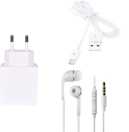 Mudit Retail Ventures Wall Charger Accessory Combo for HTC Desire 826 White Mudit Retail Ventures Mobiles Accessories Combos