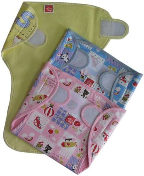 Chinmay Kids New Just Born 100% Cotton Double Cloth Washable Reusable Padded Cushioned Diaper/Langot with Velcro, 0 3months Chinmay Kids Nappy