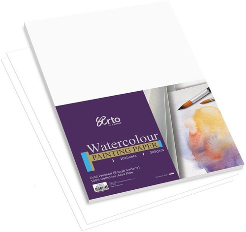 Campap Arto Cold Pressed, 100% Cellulose Acid Free A2 Watercolor Paper Set of 1, White Campap Drawing Papers
